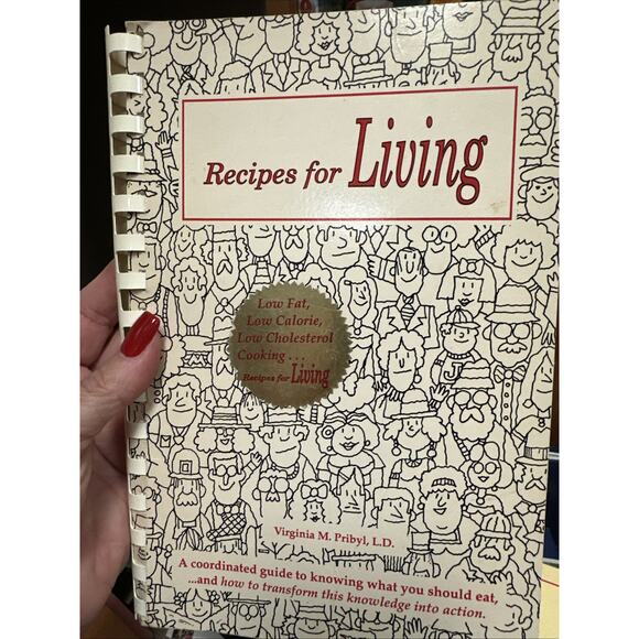Recipes For Living By Virginia M. Pribyl Vtg 1988 - Picture 1 of 4